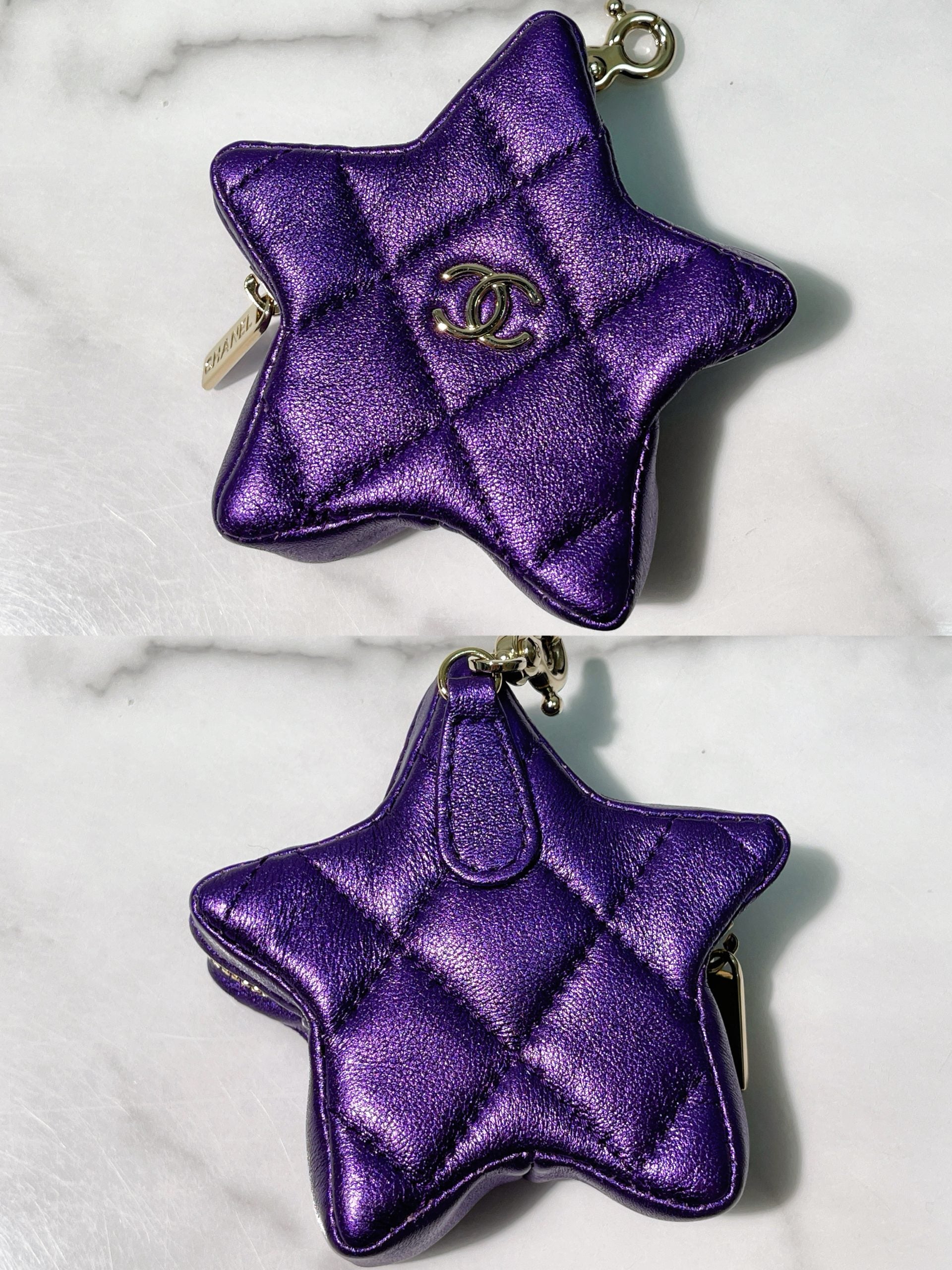 CHANEL 24C MINI FLAP, Purple/Gold