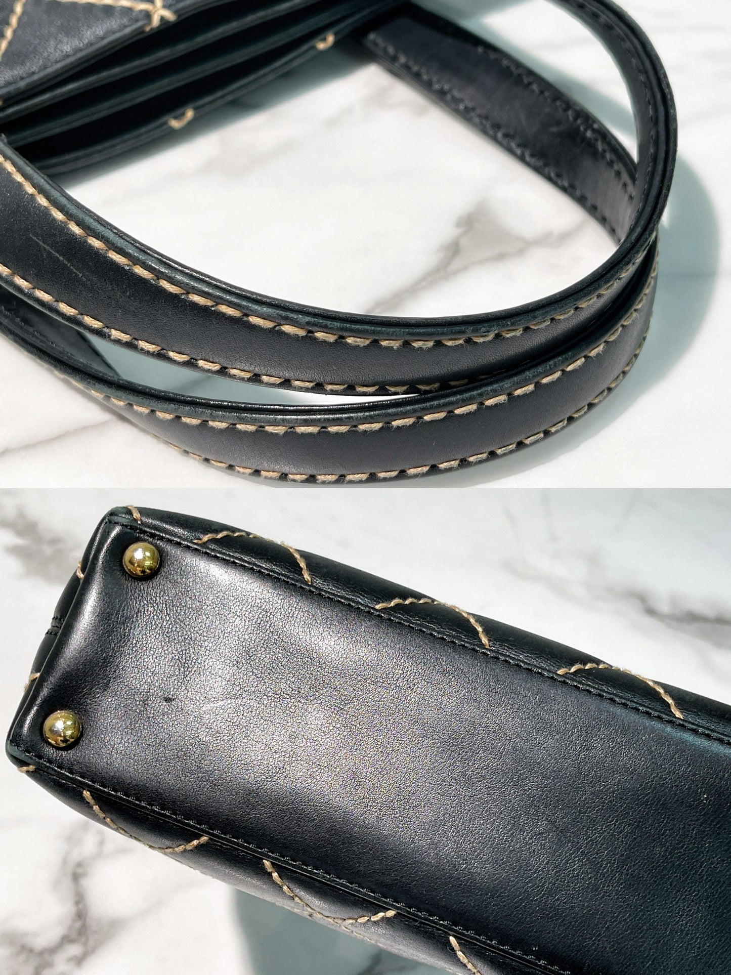 CHANEL VINTAGE VIVIAN TOTE, Black/Gold