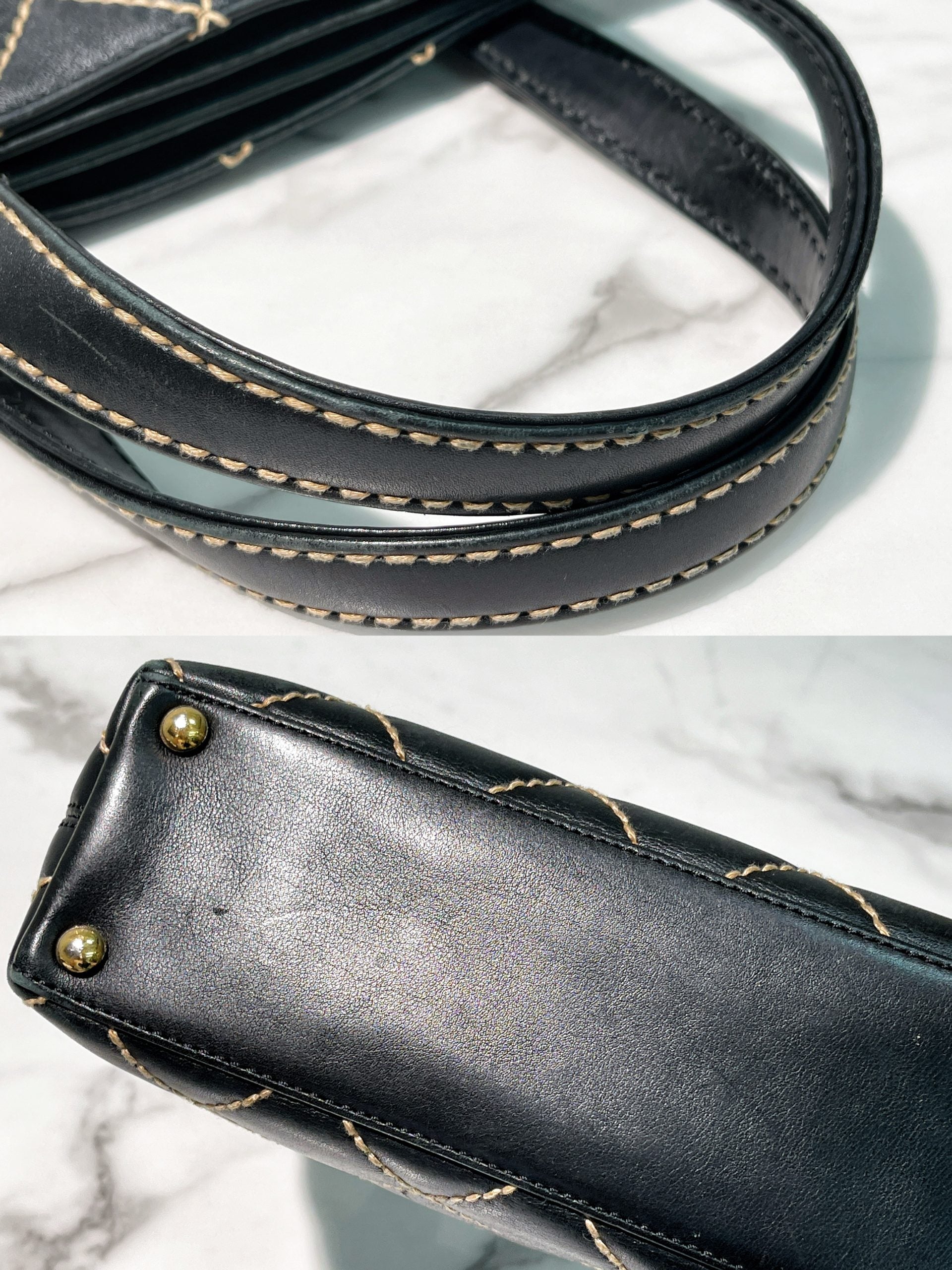 CHANEL VINTAGE VIVIAN TOTE, Black/Gold