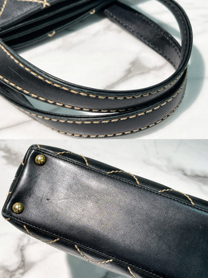 CHANEL VINTAGE VIVIAN TOTE, Black/Gold