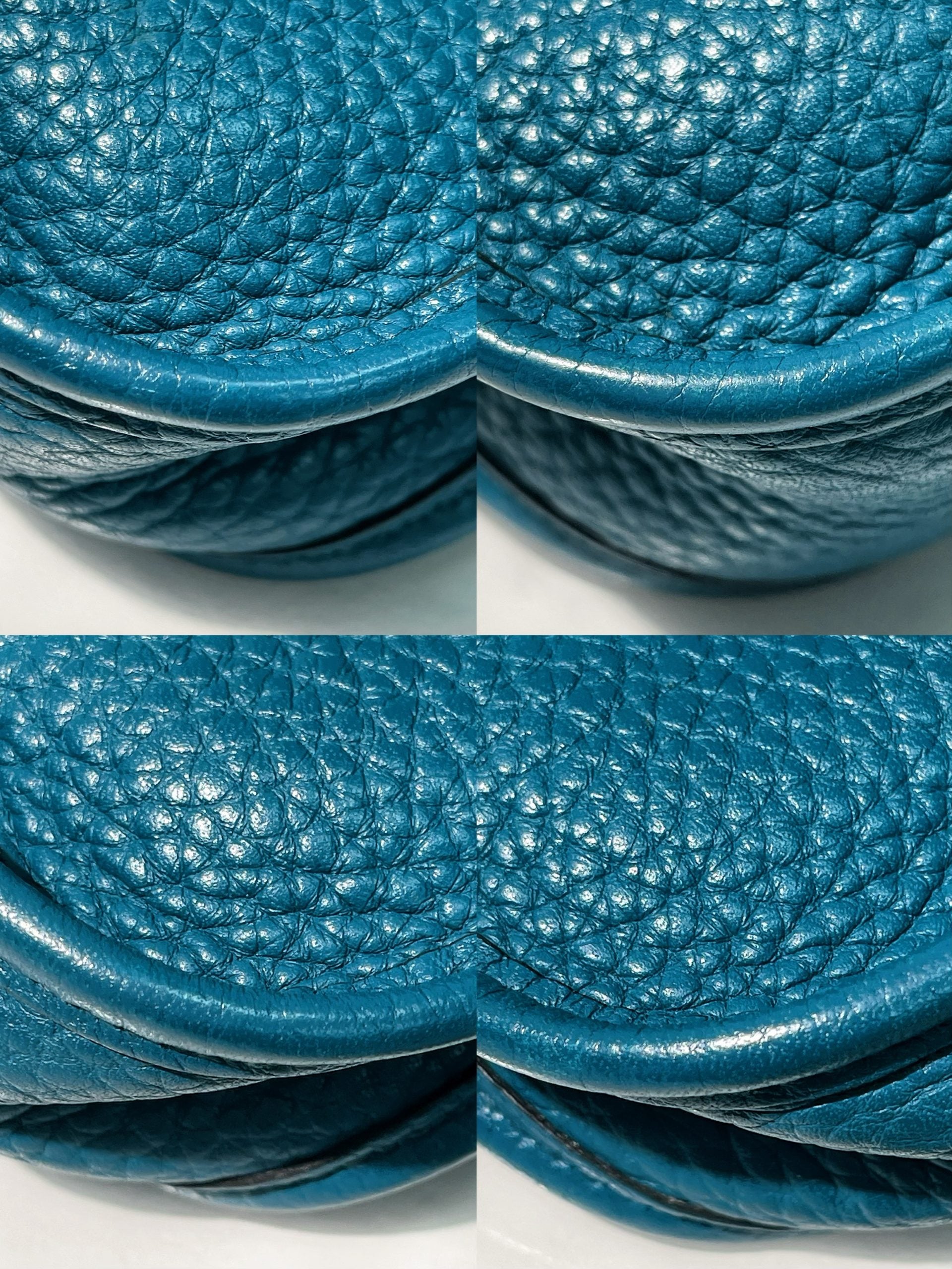 HERMES MINI EVELYNE, Bleu Zanzibar/Silver