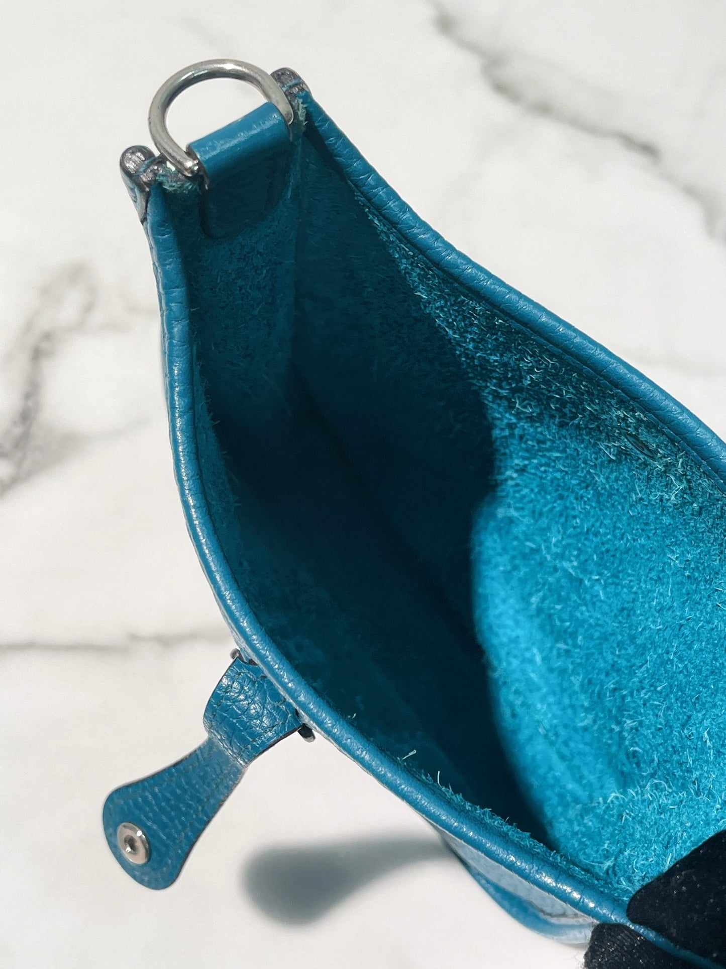 HERMES MINI EVELYNE, Bleu Zanzibar/Silver