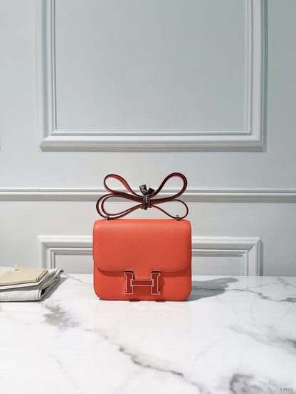 HERMES CONSTANCE MINI, Rose Texas/Rouge de Coeur