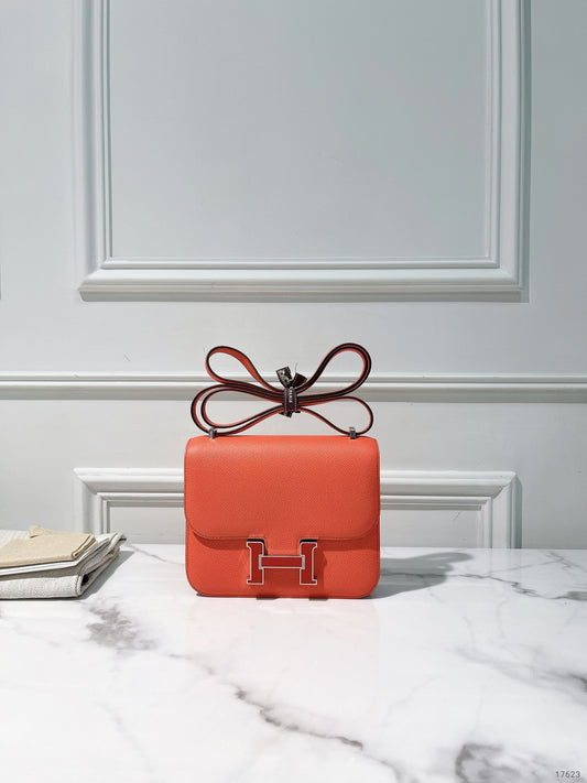 HERMES CONSTANCE MINI, Rose Texas/Rouge de Coeur