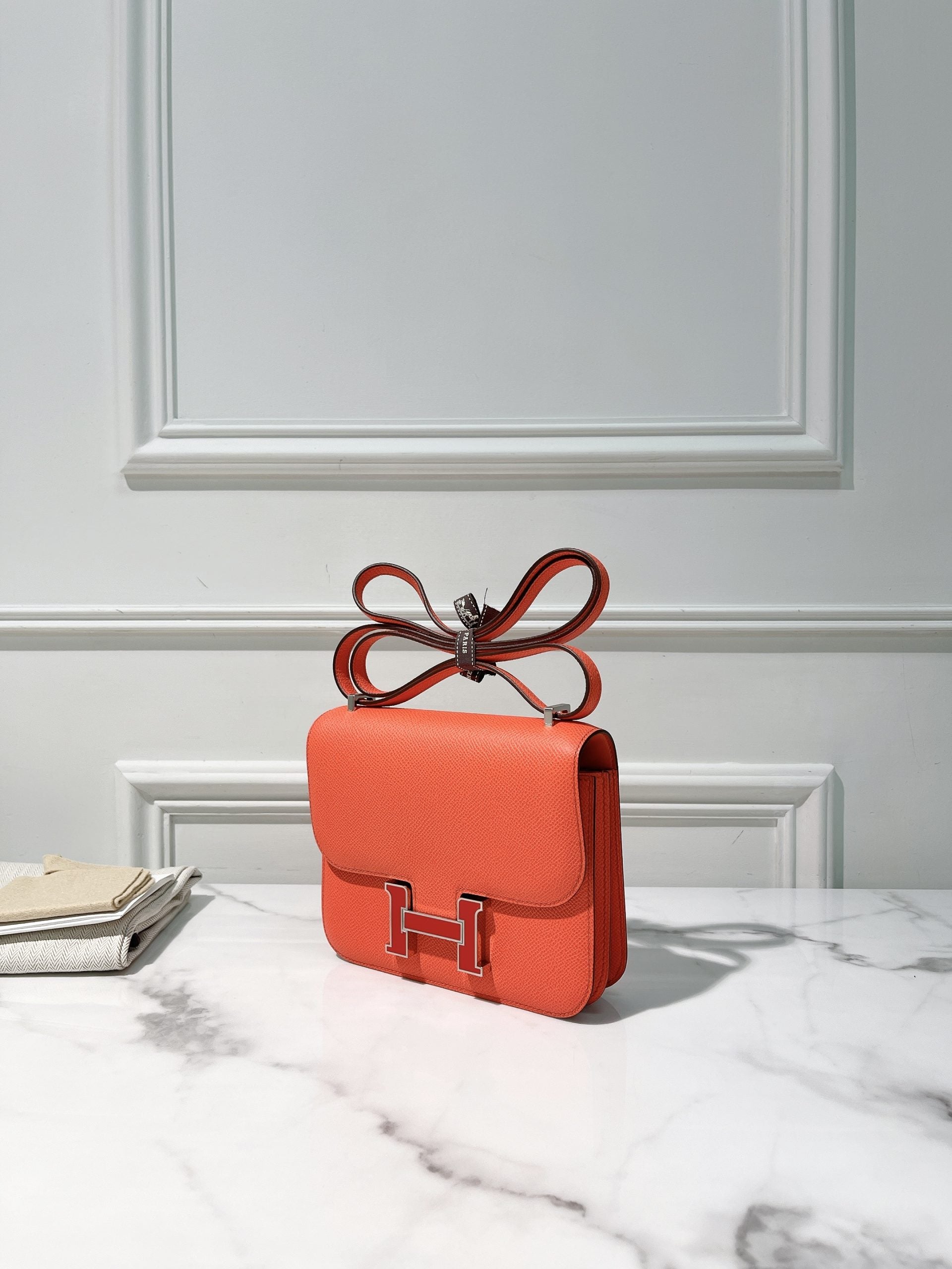 HERMES CONSTANCE MINI, Rose Texas/Rouge de Coeur