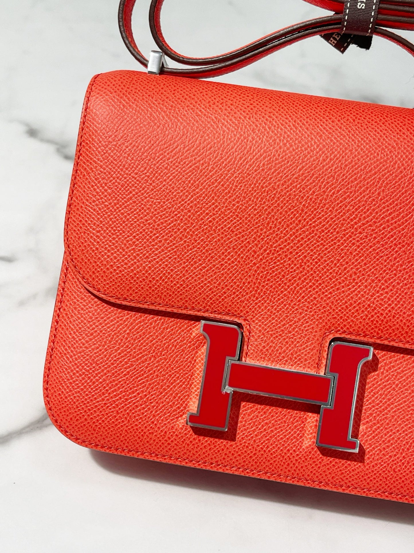 HERMES CONSTANCE MINI, Rose Texas/Rouge de Coeur