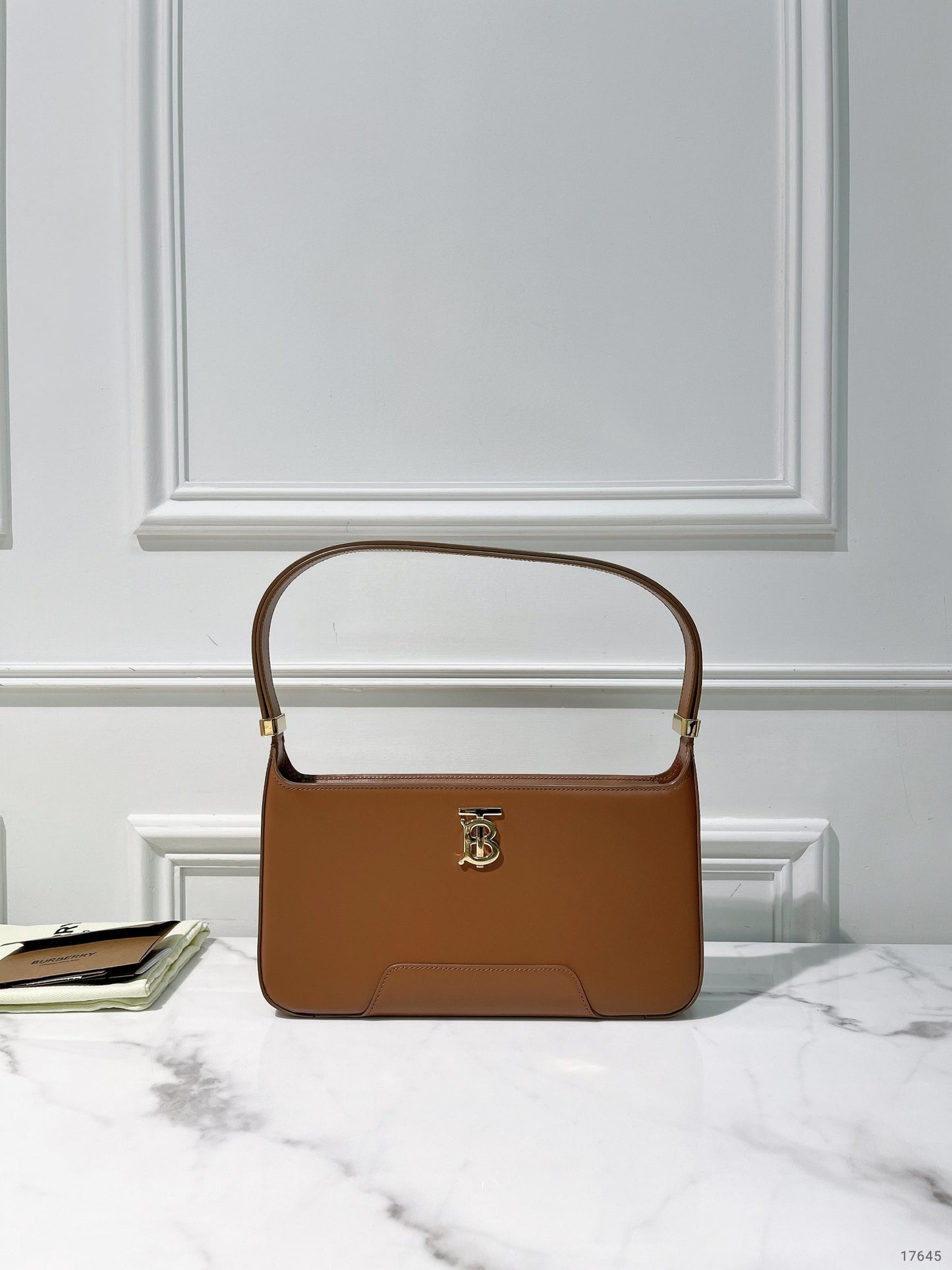 BURBERRY TB SHOULDER BAG, Tan/Gold