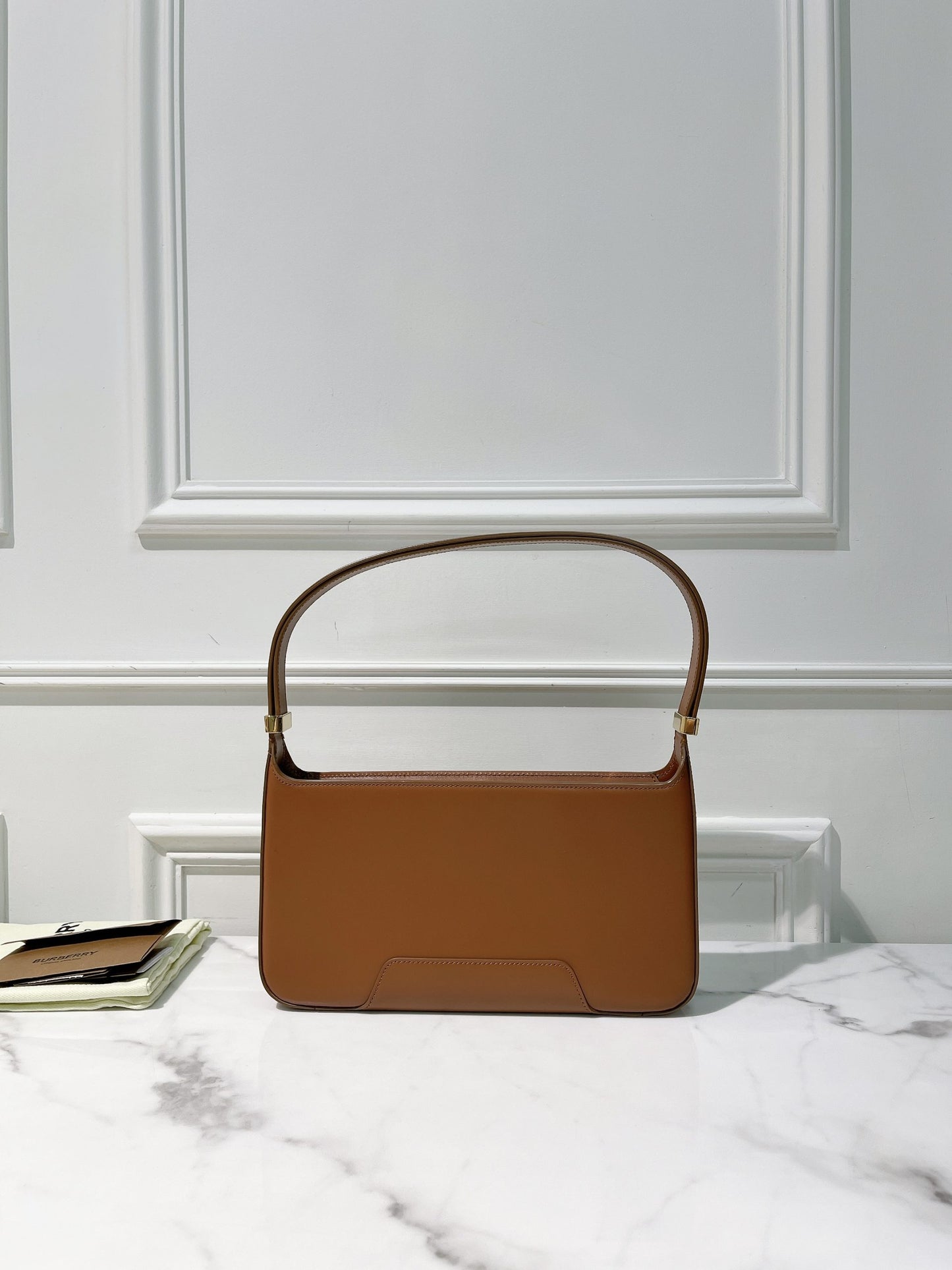 BURBERRY TB SHOULDER BAG, Tan/Gold