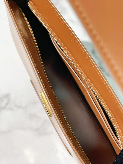 BURBERRY TB SHOULDER BAG, Tan/Gold