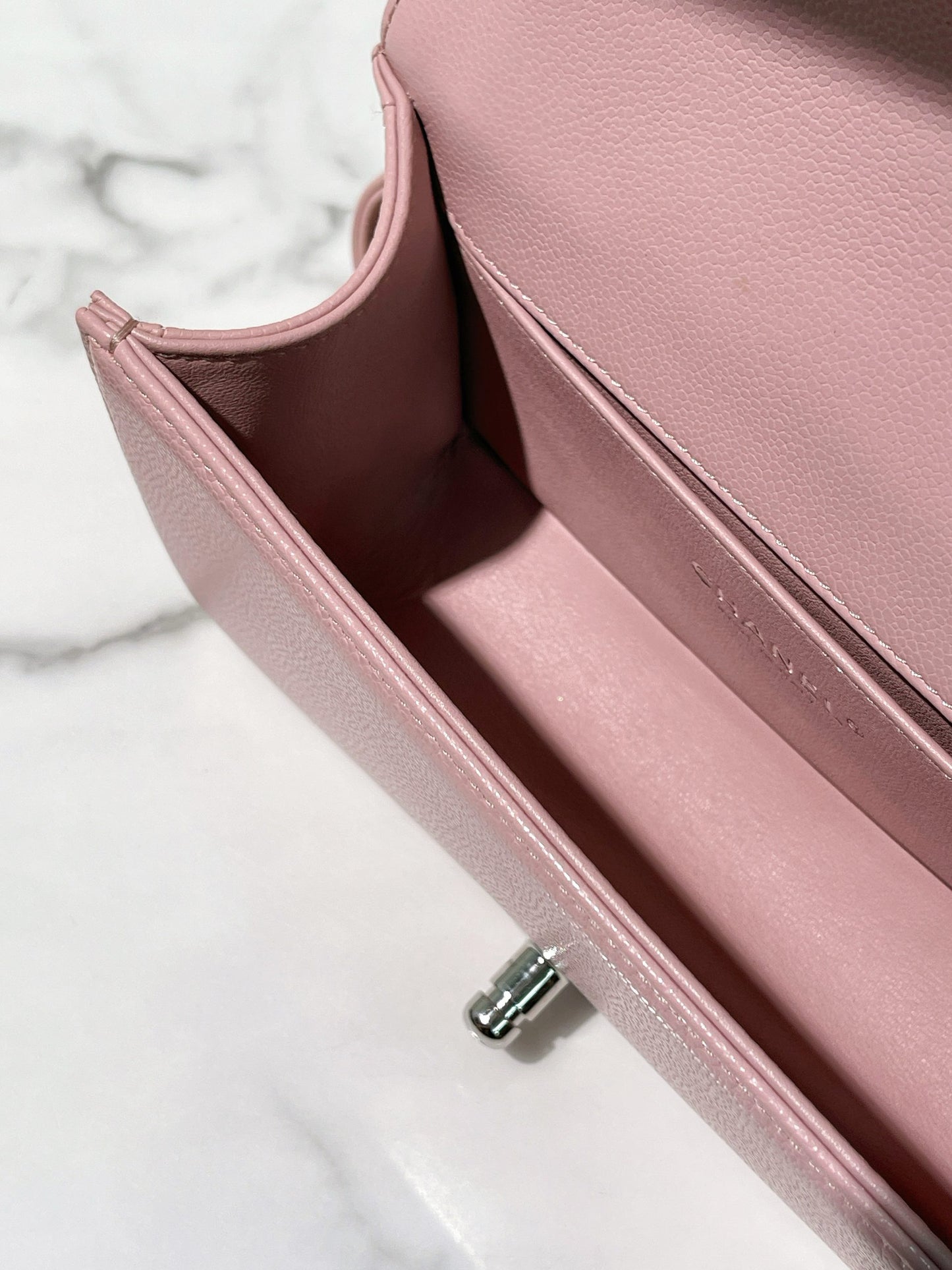 CHANEL SMALL BOY, Pink/Silver