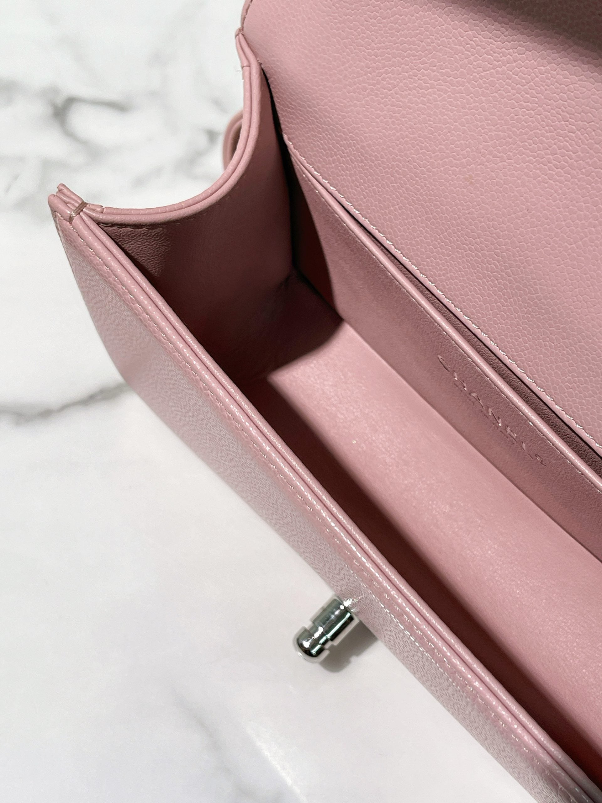 CHANEL SMALL BOY, Pink/Silver