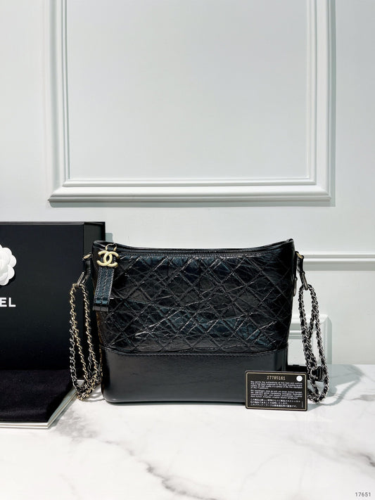 CHANEL MEDIUM GABRIELLE HOBO, Black/Gold