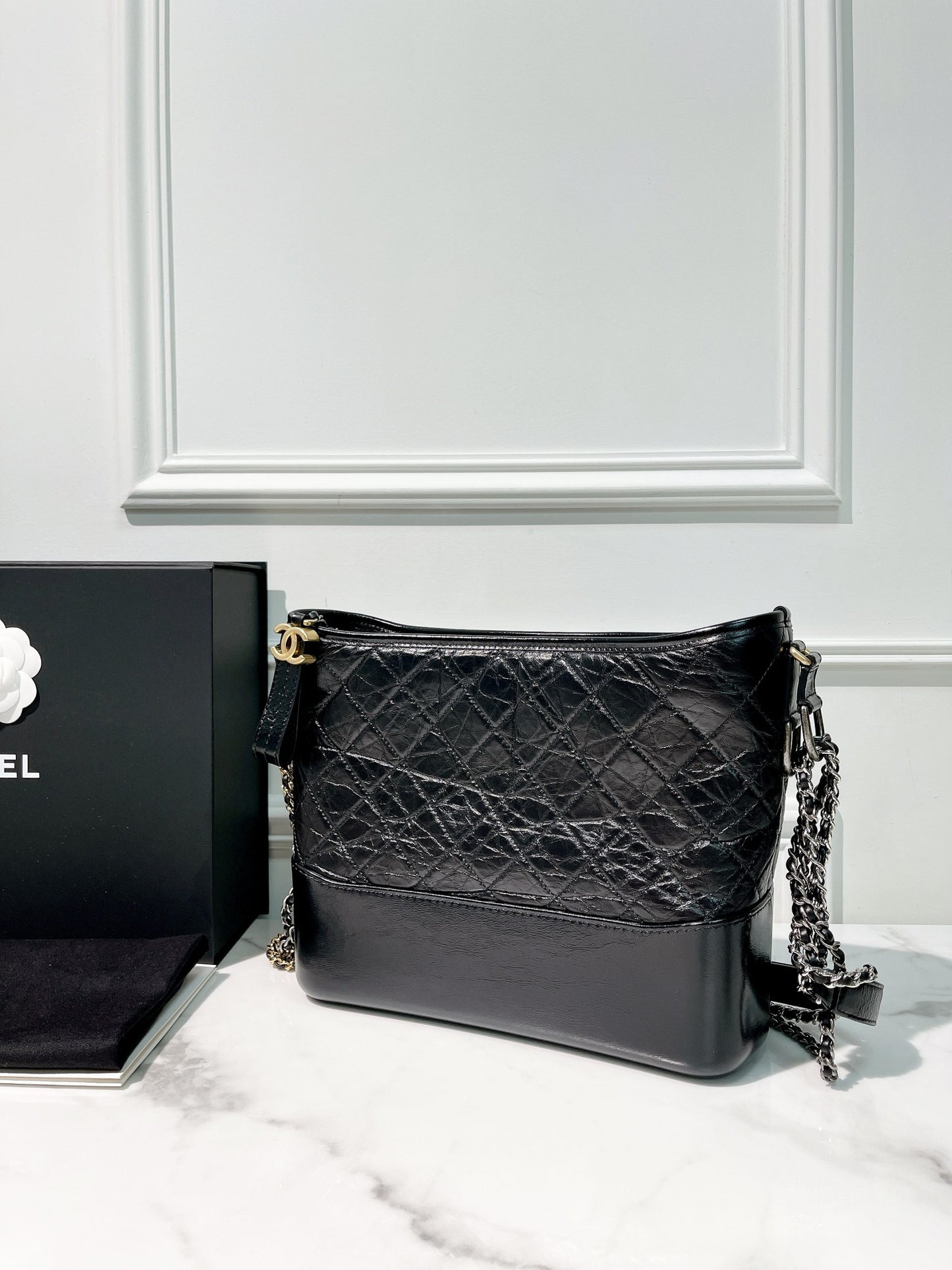 CHANEL MEDIUM GABRIELLE HOBO, Black/Gold