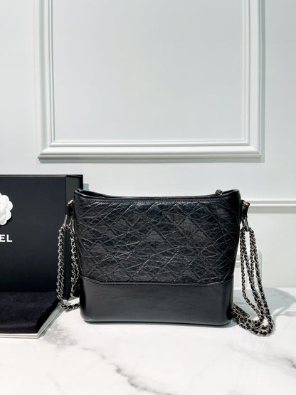 CHANEL MEDIUM GABRIELLE HOBO, Black/Gold