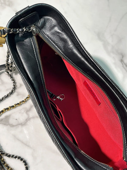 CHANEL MEDIUM GABRIELLE HOBO, Black/Gold