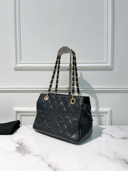 CHANEL PETITE TIMELESS TOTE, Blakc/Gold