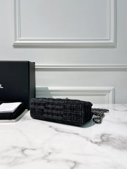 CHANEL MINI KELLY SHOPPING TOTE, Denim/Silver