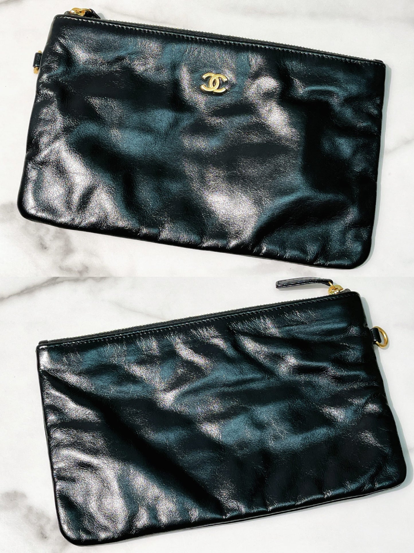 CHANEL SMALL 22 BAG, Black/Gold/White