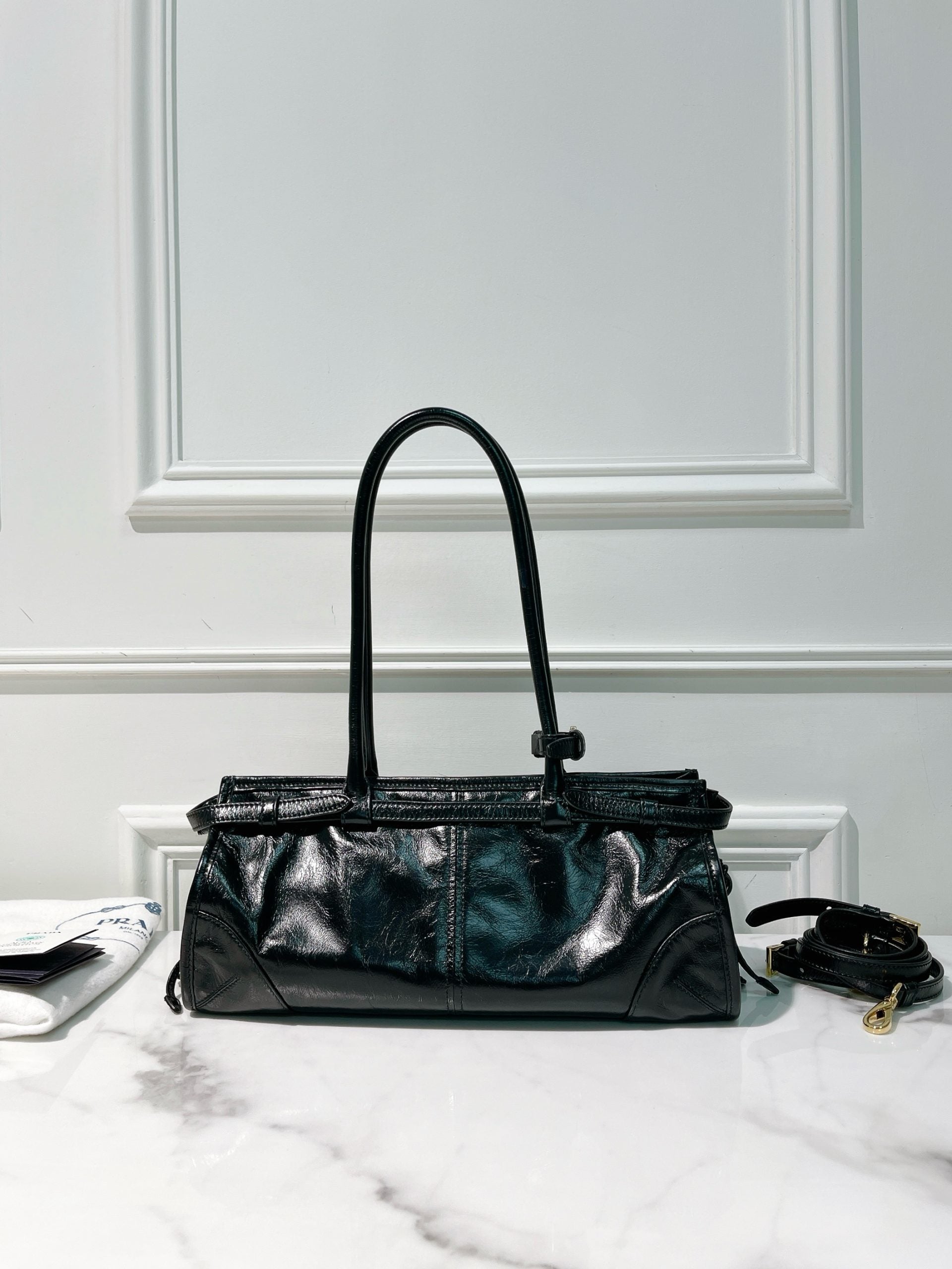 PRADA BONNIE MEDIUM, Black/Gold