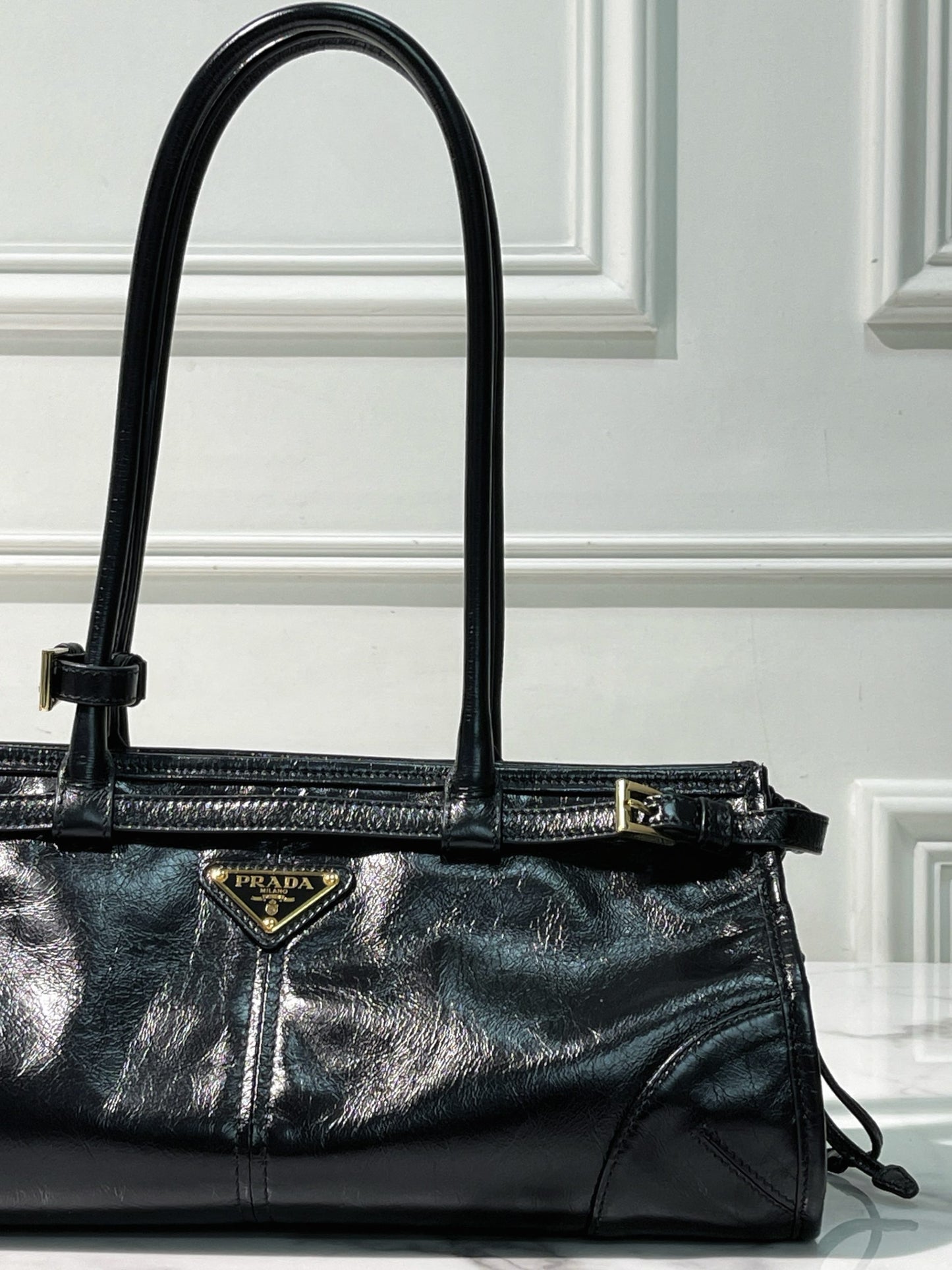 PRADA BONNIE MEDIUM, Black/Gold