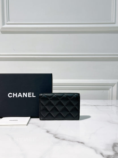 CHANEL CLASSIC CARD HOLDER, Black/Gold