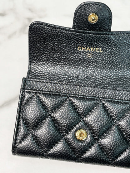 CHANEL CLASSIC CARD HOLDER, Black/Gold