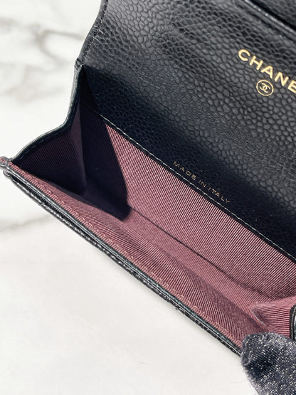 CHANEL CLASSIC CARD HOLDER, Black/Gold
