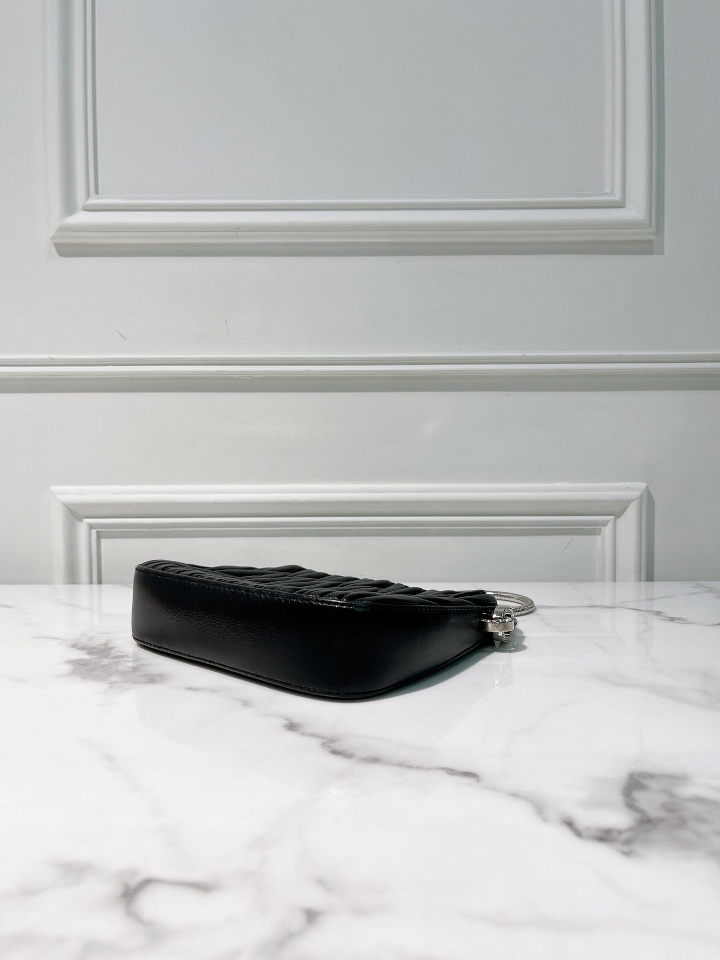 MIUMIU SASSY SHOULDER BAG, Black/Silver