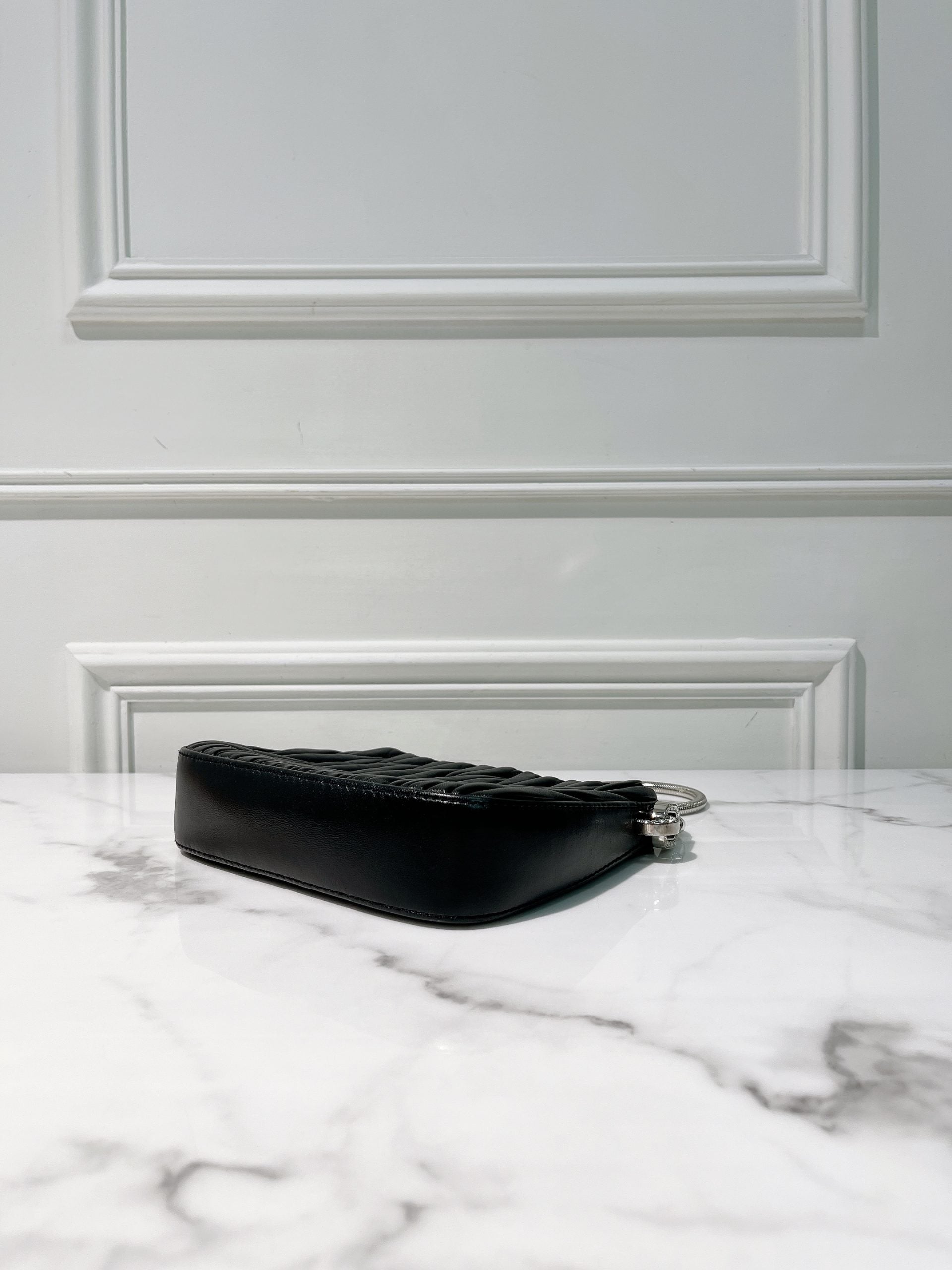 MIUMIU SASSY SHOULDER BAG, Black/Silver