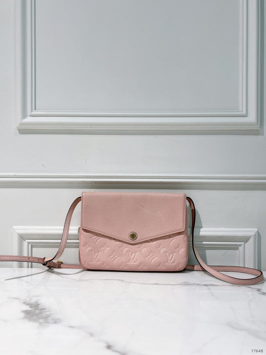 LV TWICE ENVELOPE BAG, Pink/Gold