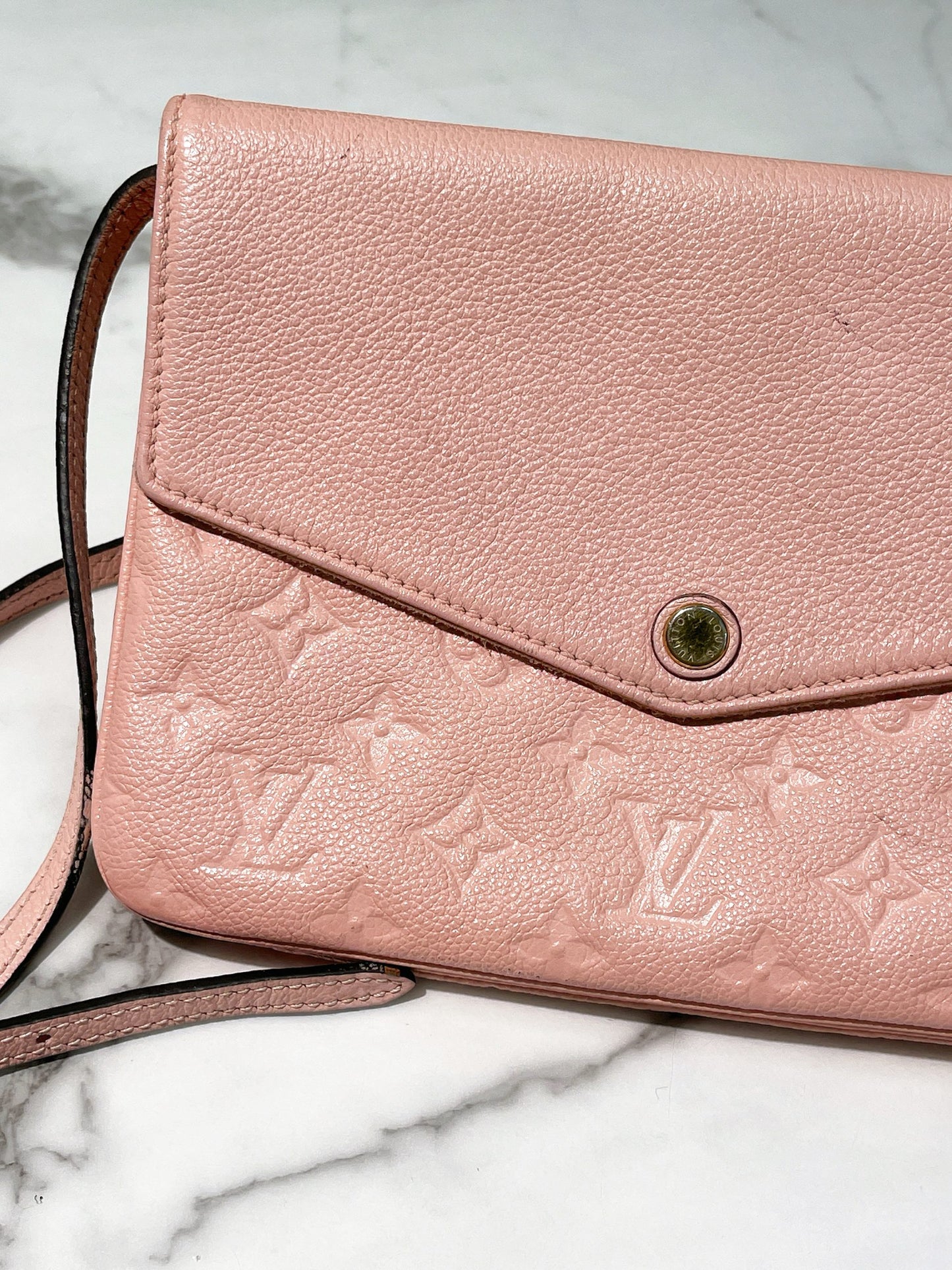 LV TWICE ENVELOPE BAG, Pink/Gold