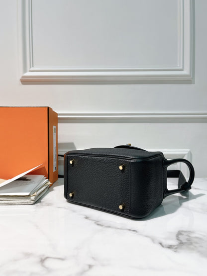 HERMES MINI LINDY, Noir/Gold