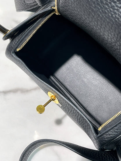 HERMES MINI LINDY, Noir/Gold