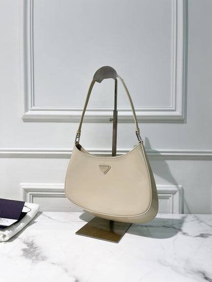 PRADA CLEO SHOULDER BAG, White/Silver