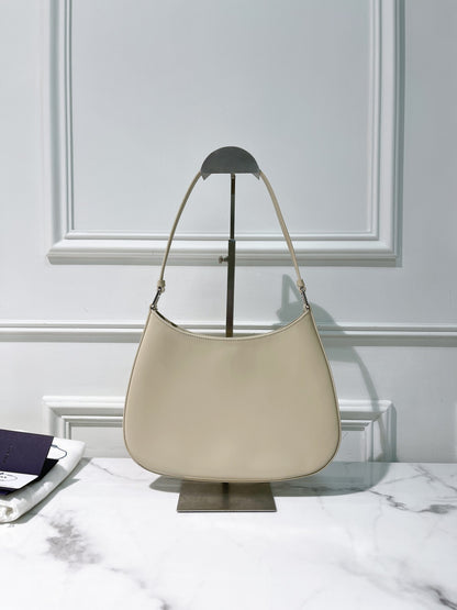 PRADA CLEO SHOULDER BAG, White/Silver