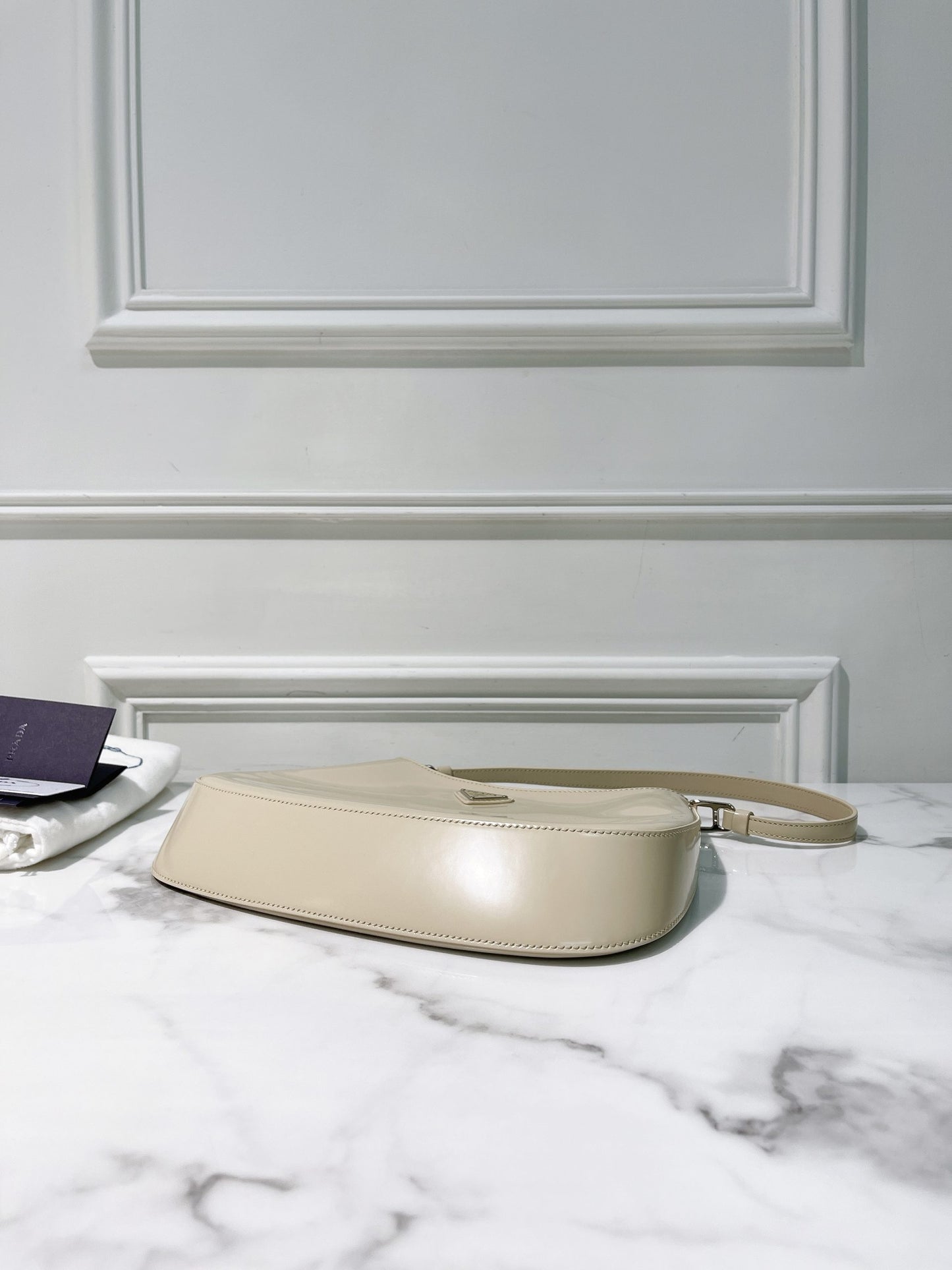 PRADA CLEO SHOULDER BAG, White/Silver