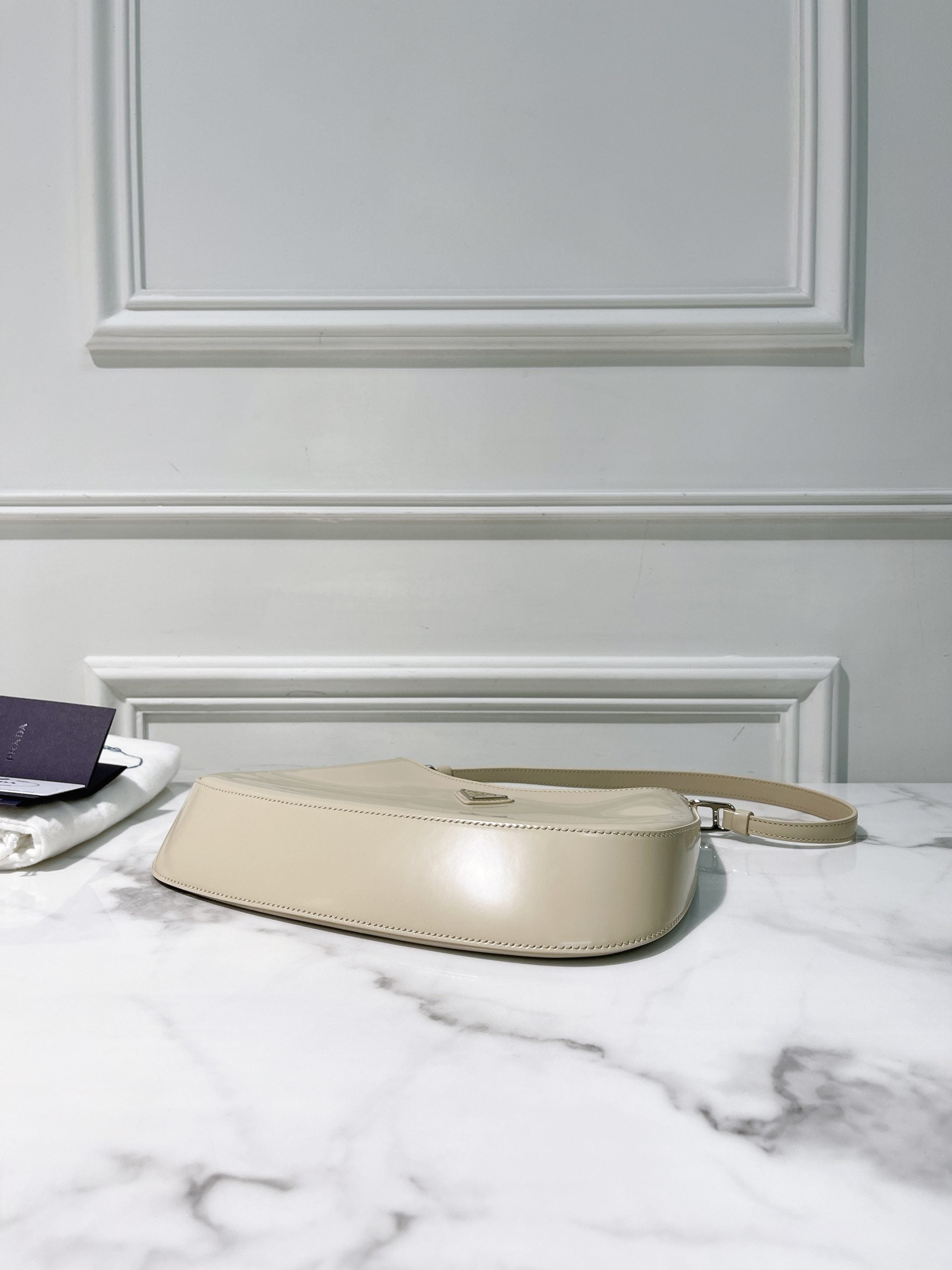 PRADA CLEO SHOULDER BAG, White/Silver