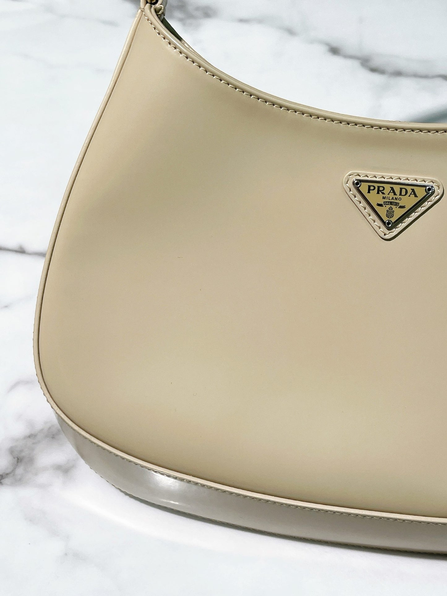 PRADA CLEO SHOULDER BAG, White/Silver