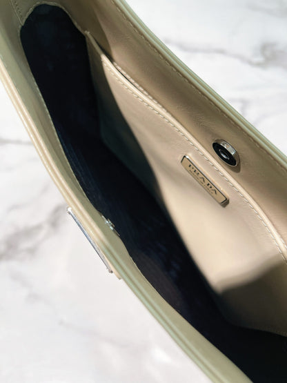 PRADA CLEO SHOULDER BAG, White/Silver