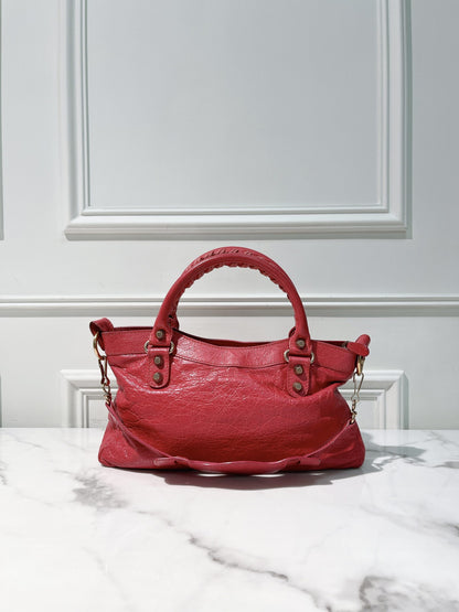 BALENCIAGA CITY BAG, Red/Gold