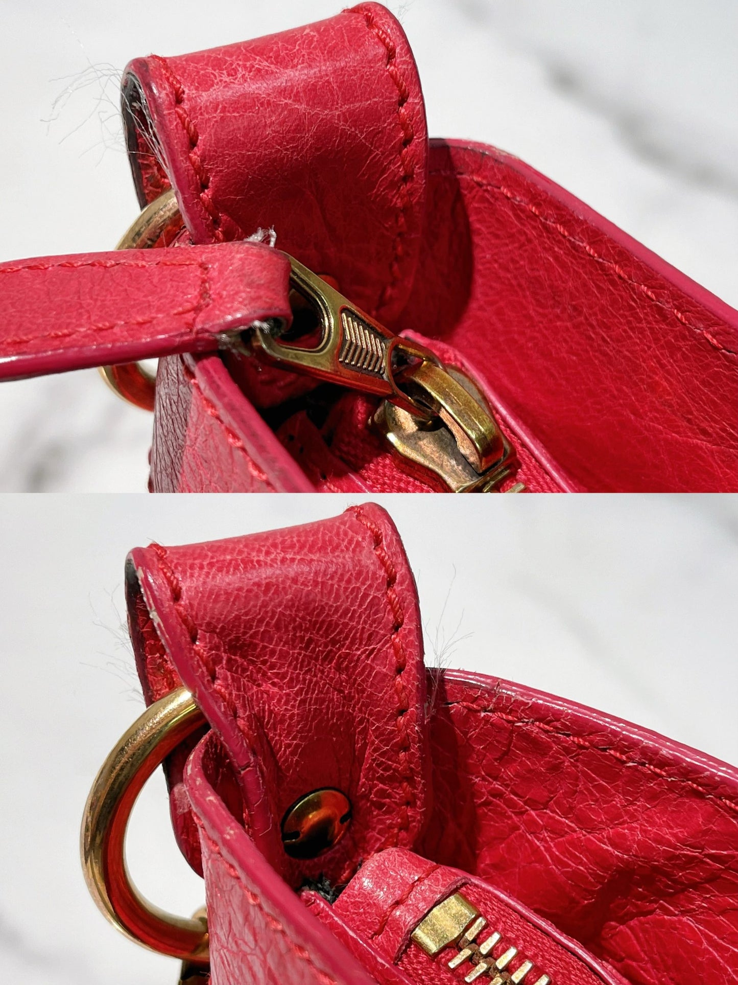 BALENCIAGA CITY BAG, Red/Gold