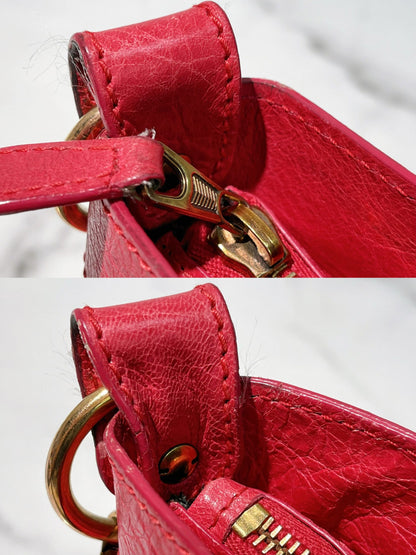 BALENCIAGA CITY BAG, Red/Gold