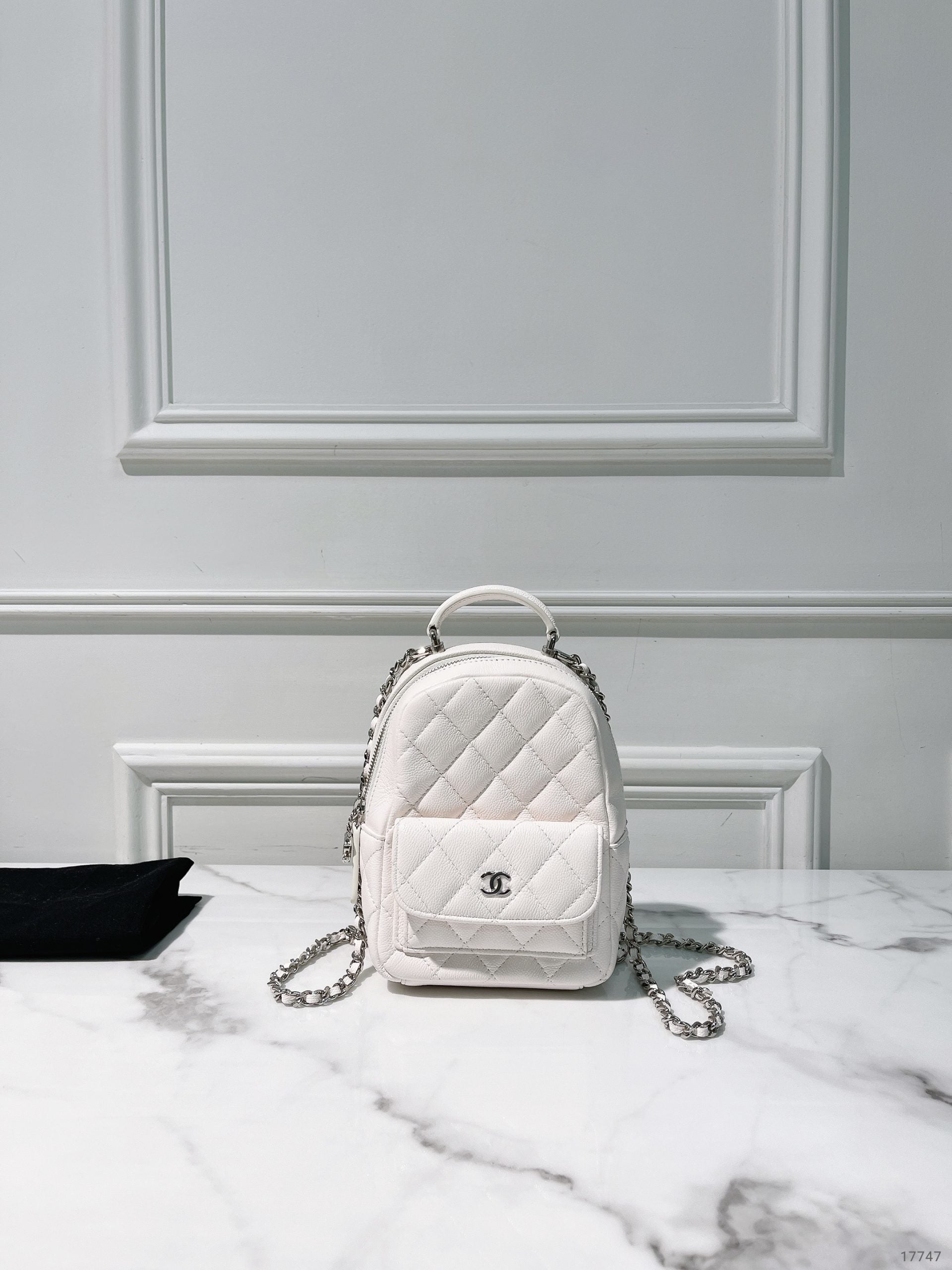 CHANEL 24C MINI BACKPACK, White/Gold