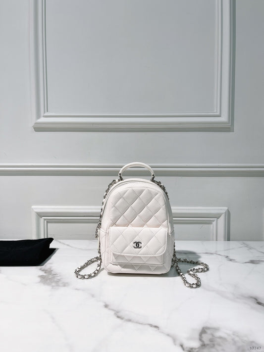 CHANEL 24C MINI BACKPACK, White/Gold