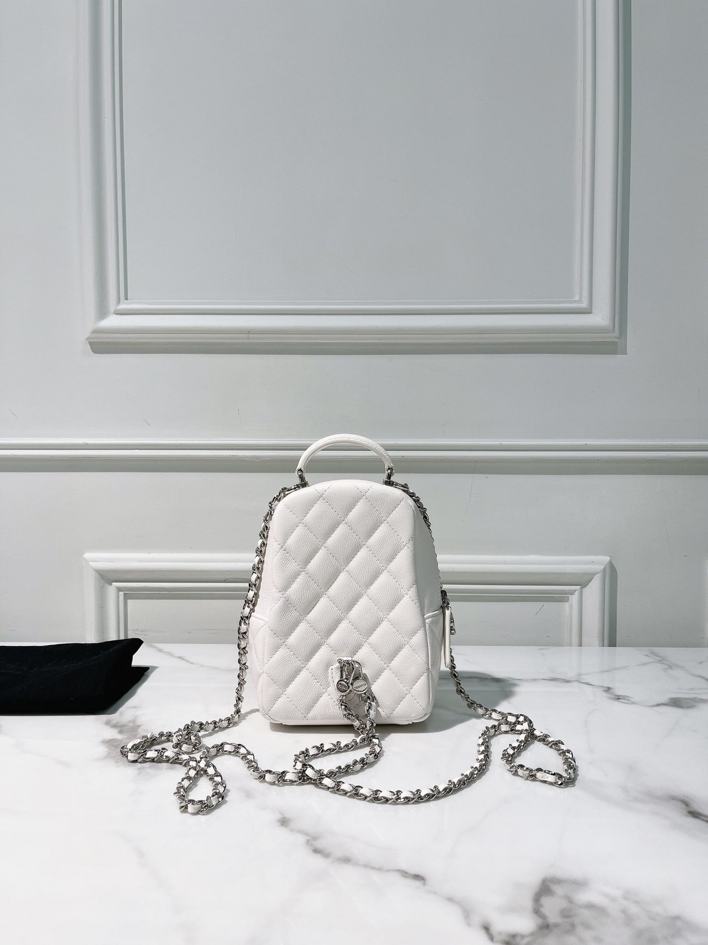 CHANEL 24C MINI BACKPACK, White/Gold