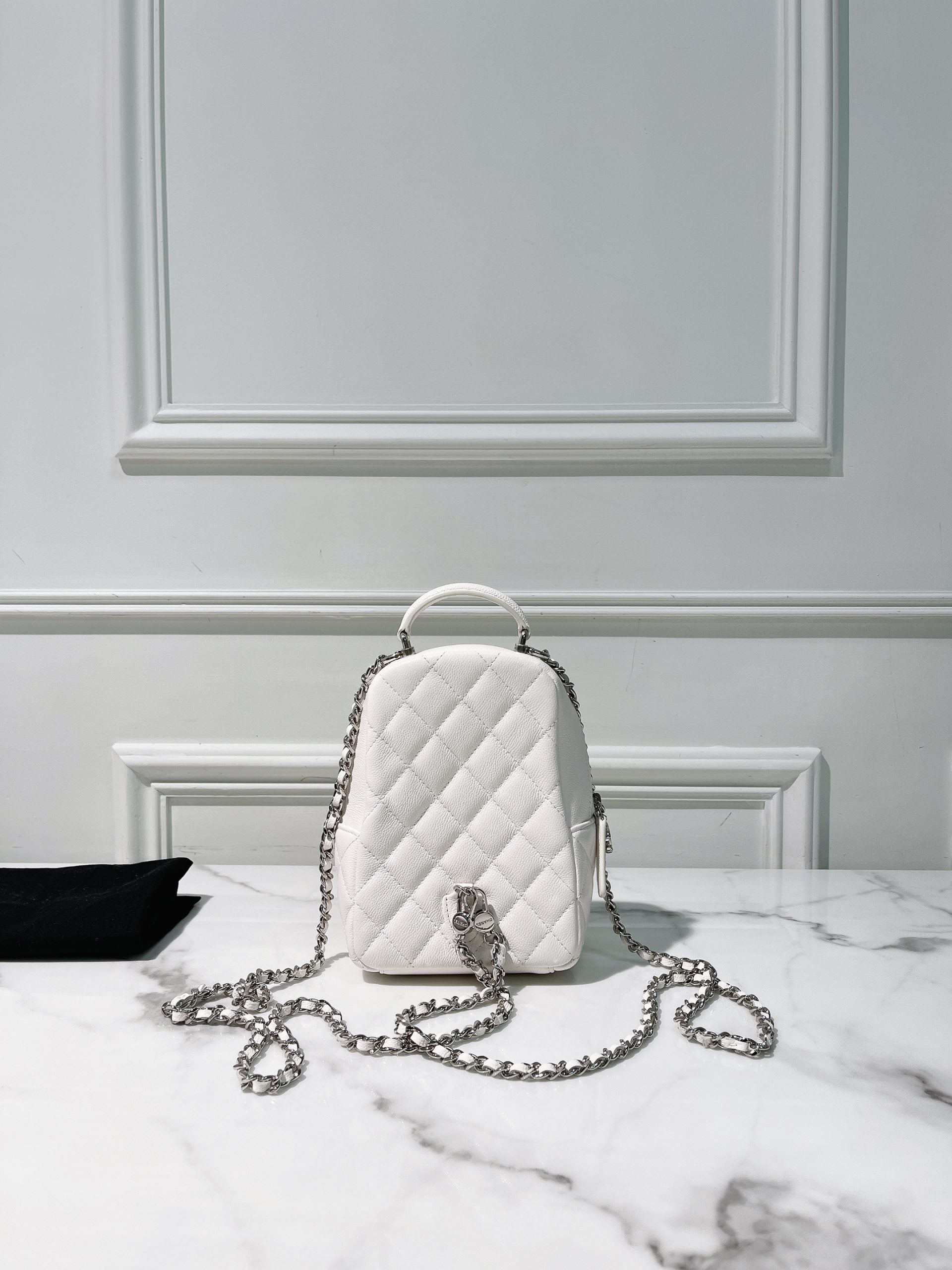 CHANEL 24C MINI BACKPACK, White/Gold