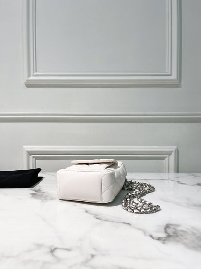 CHANEL 24C MINI BACKPACK, White/Gold