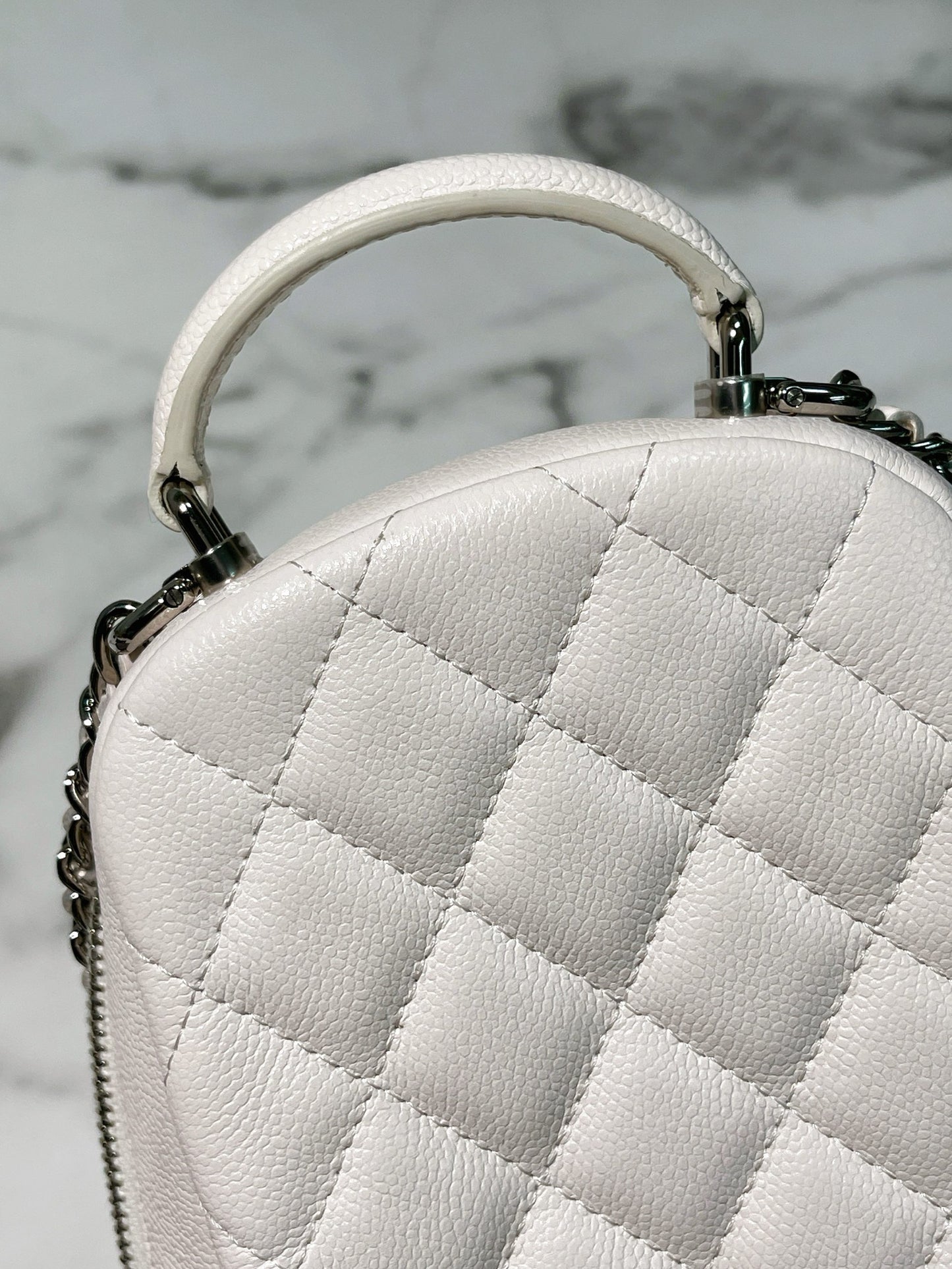 CHANEL 24C MINI BACKPACK, White/Gold