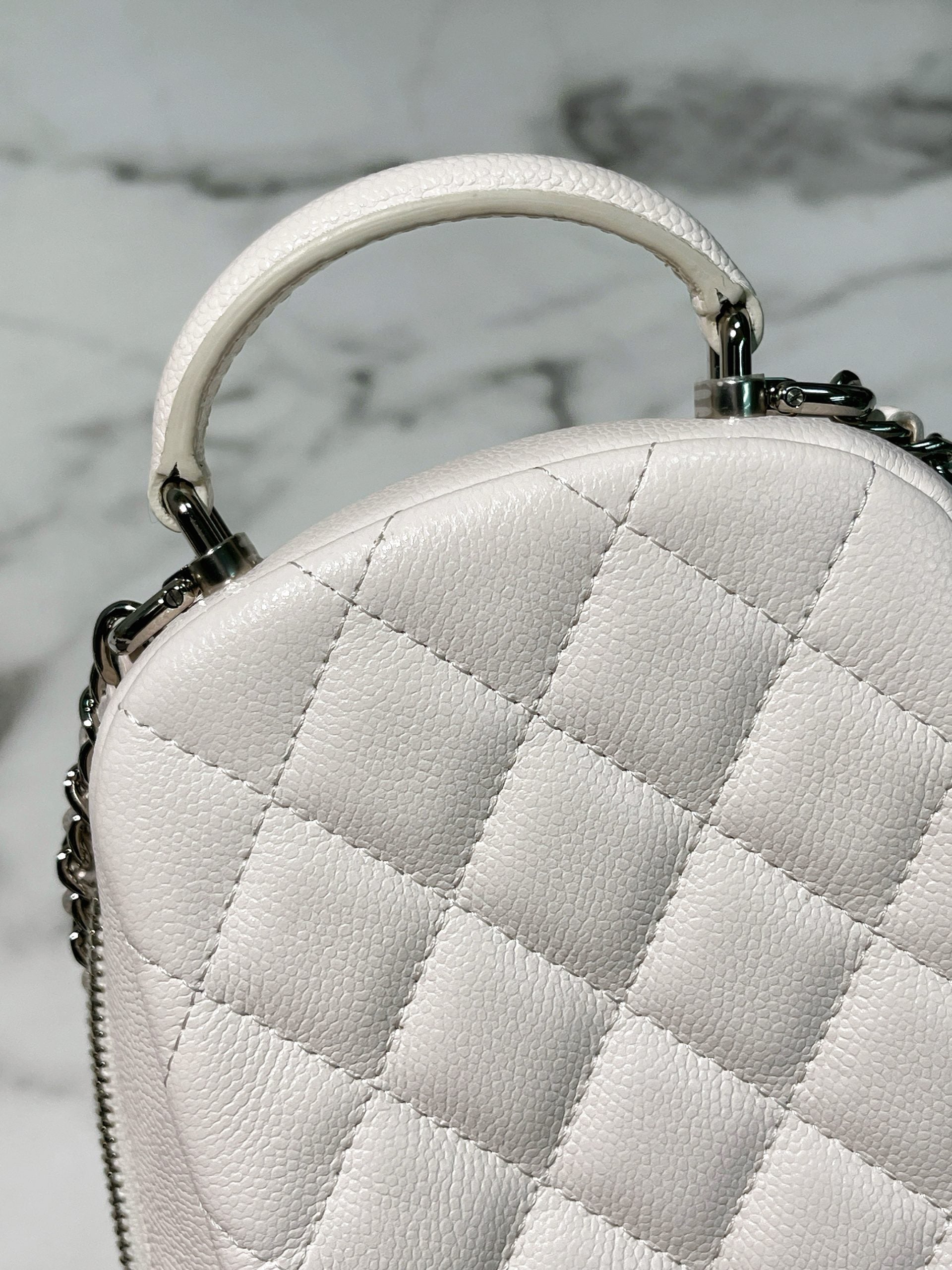 CHANEL 24C MINI BACKPACK, White/Gold