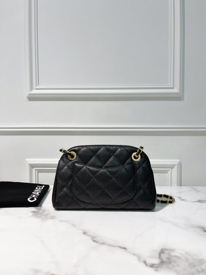 CHANEL 24K CLUTCH WITH CHAIN, Black/Gold